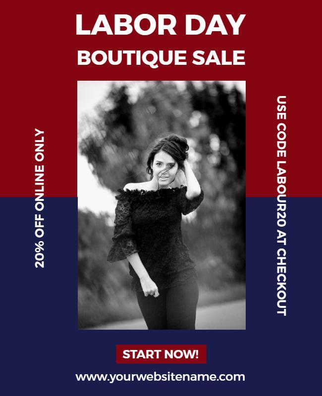 Labor Day Boutique Sale Promotion Flyer Template