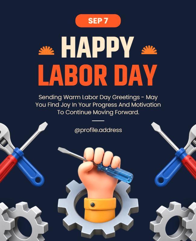 Labor Day Celebration Greeting Poster Template