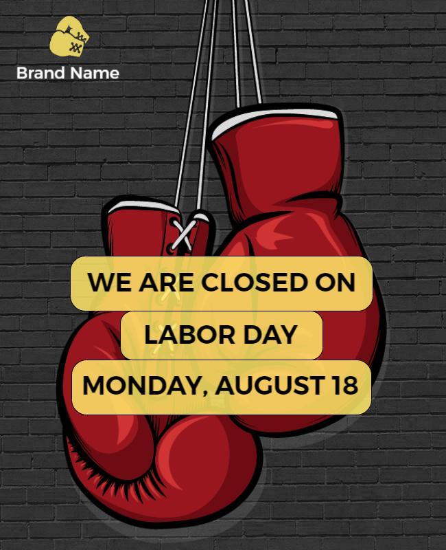 Labor Day Closure Announcement Flyer Template