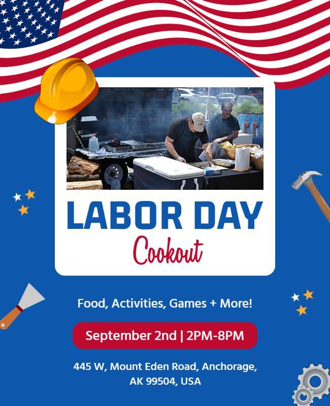 Labor Day Community Cookout Event Flyer Template