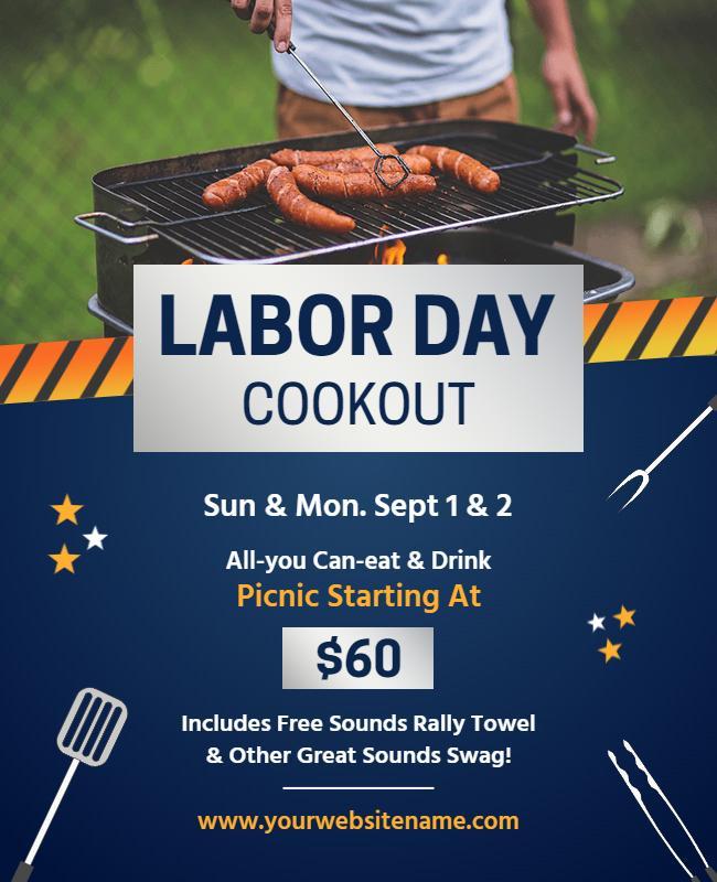 Labor Day Cookout Barbecue Event Flyer Template