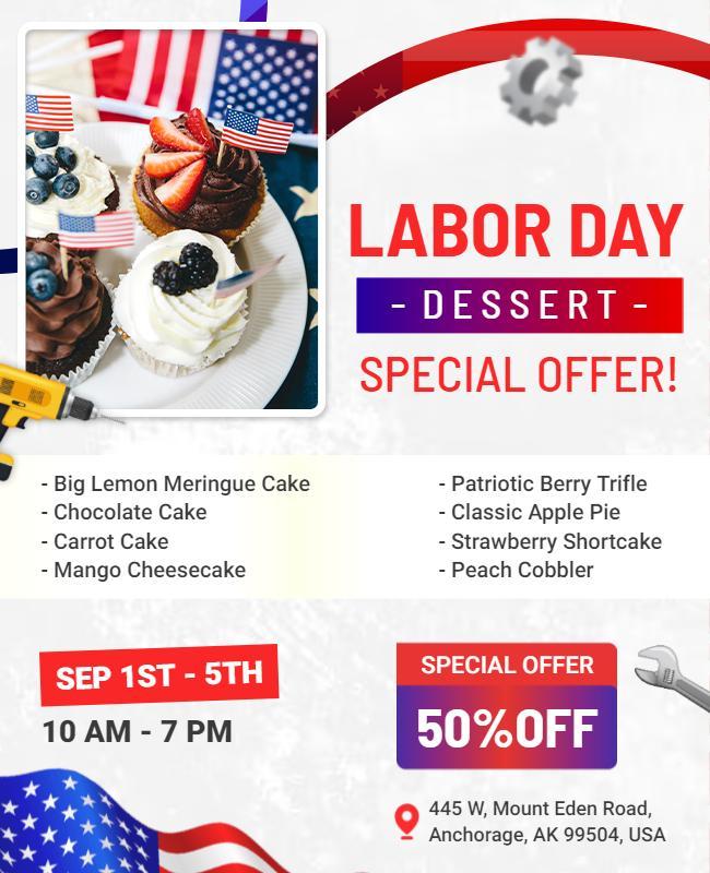 Labor Day Dessert Special Offer Flyer Template