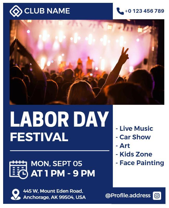 Labor Day Festival Entertainment Flyer Template