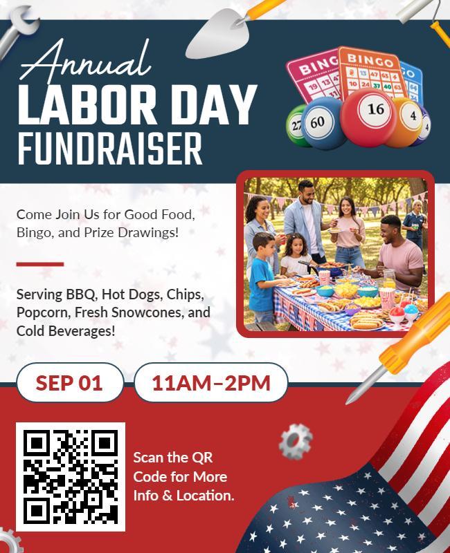 Labor Day Fundraiser Event Flyer Template
