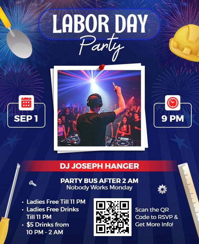 Labor Day Party Celebration Flyer Template
