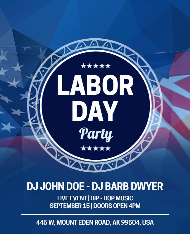 Labor Day Party Event Announcement Flyer Template