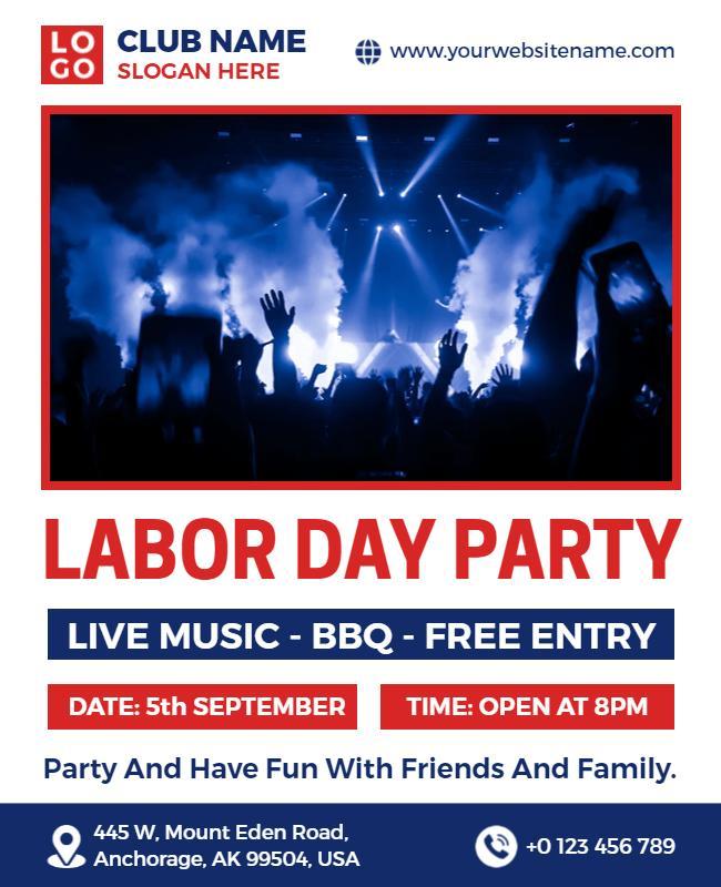 Labor Day Party with Live Music Flyer Template