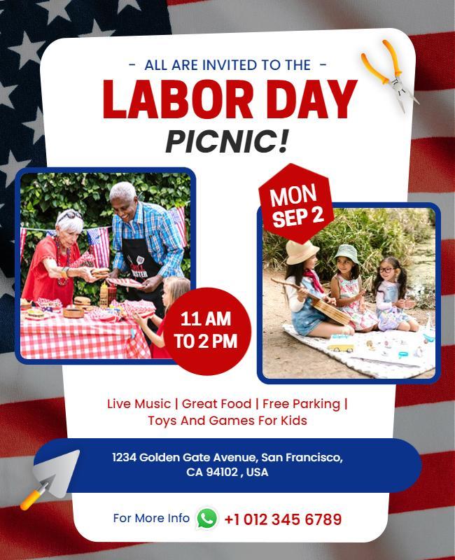 Labor Day Picnic Celebration Flyer Template