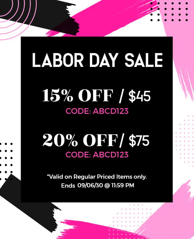 Labor Day Sale Discount Offer Flyer Template