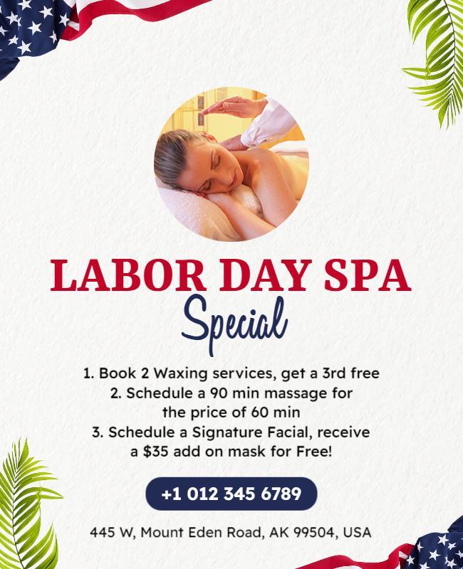 Labor Day Spa Promotion Flyer Template