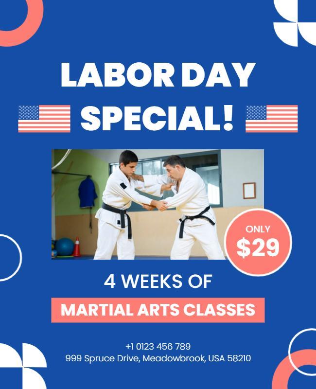 Labor Day Special Martial Arts Classes Flyer Template