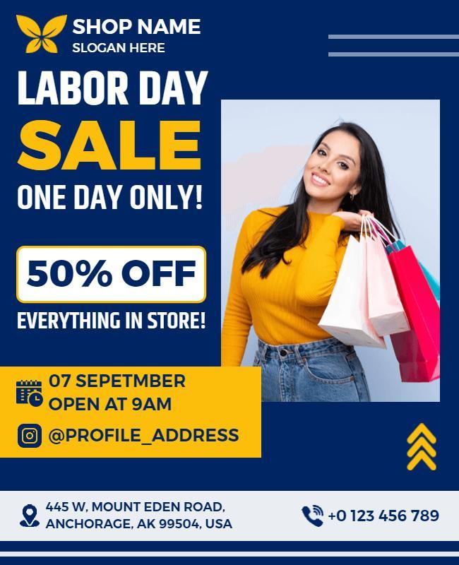 Labor Day Storewide Sale Promotion Flyer Template