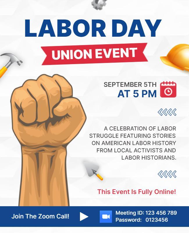 Labor Day Union Online Event Flyer Template