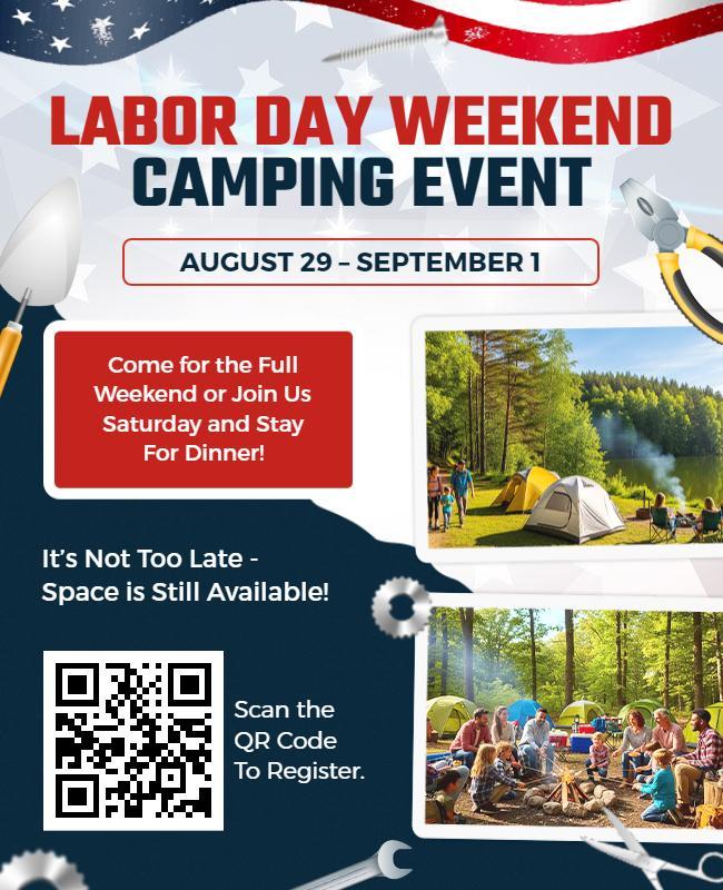 Labor Day Weekend Camping Event Flyer Template