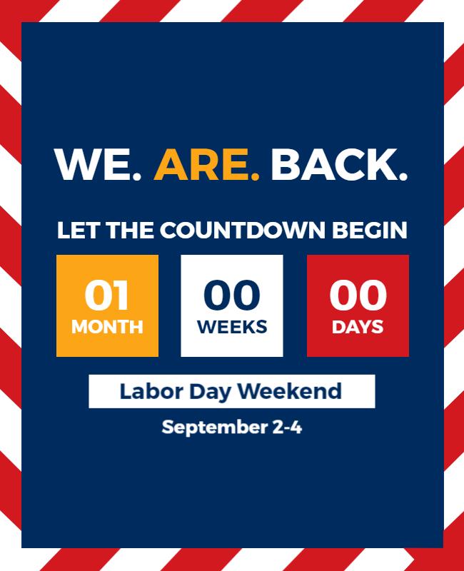 Labor Day Weekend Countdown Event Flyer Template