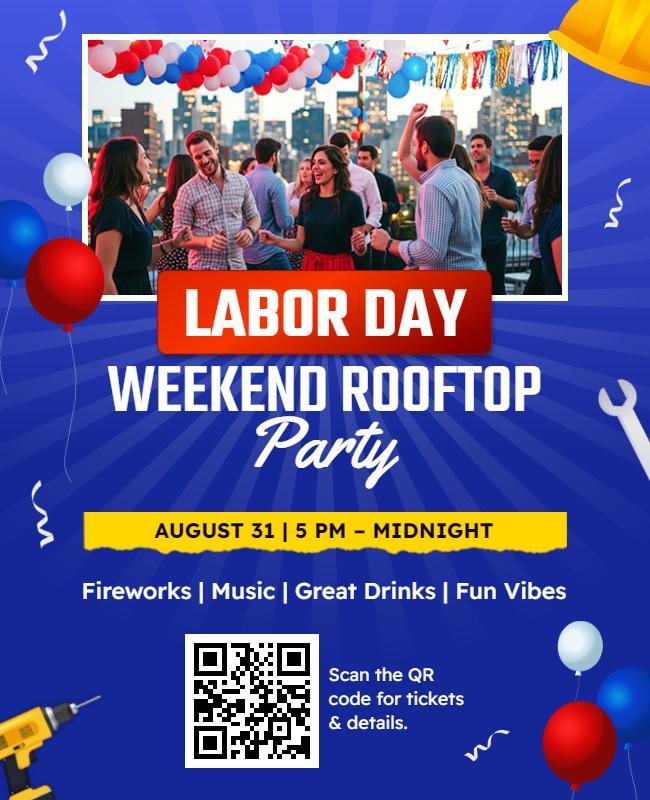 Labor Day Weekend Rooftop Party Flyer Template