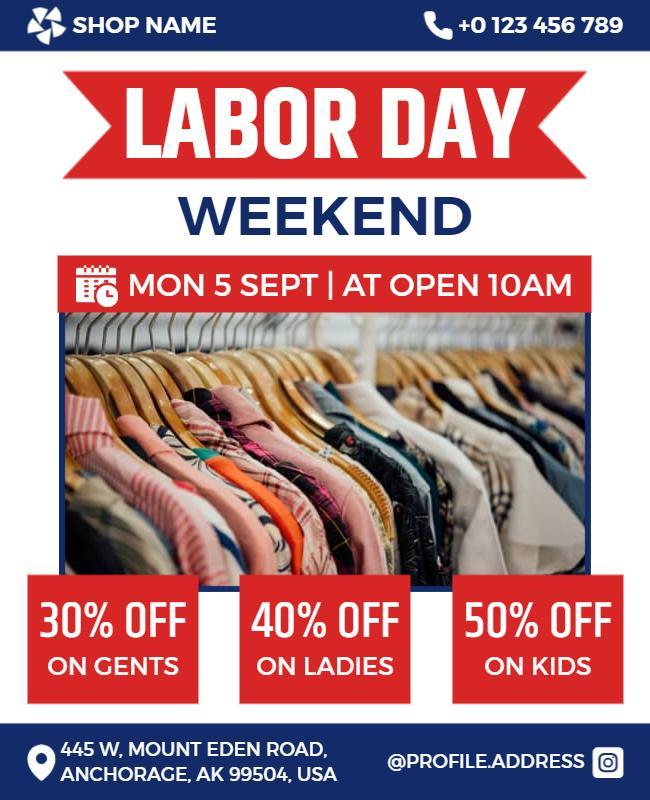 Labor Day Weekend Sale Flyer Template