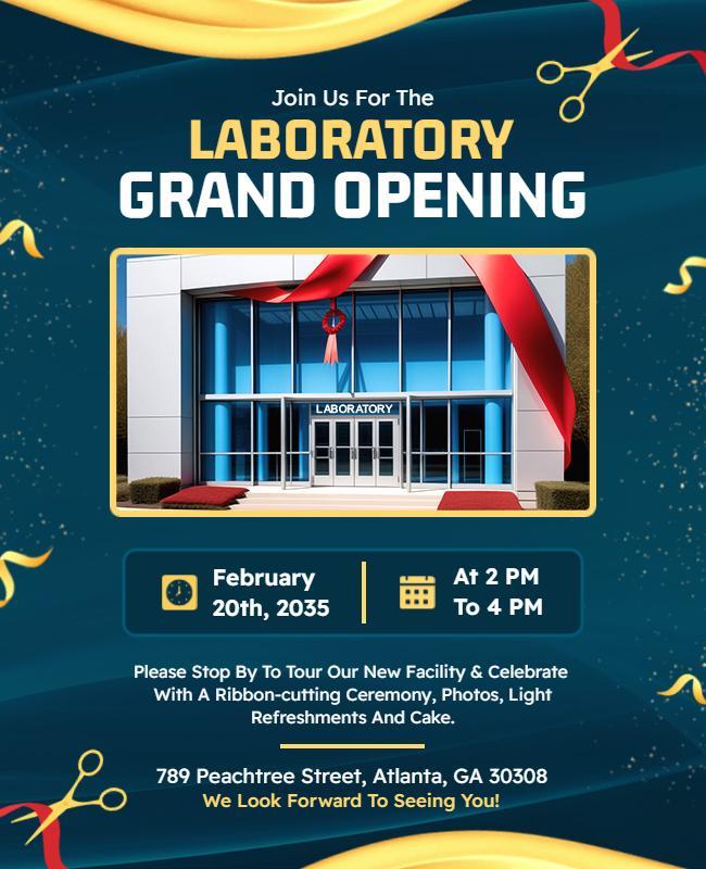 Laboratory Grand Opening Celebration Flyer Template