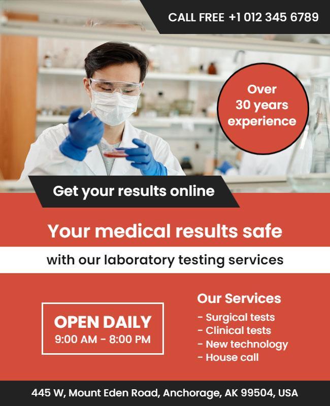 Laboratory Testing Services Promotional Flyer Template