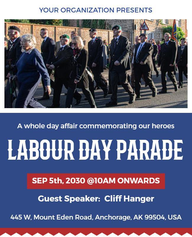 Labour Day Parade Commemoration Flyer Template