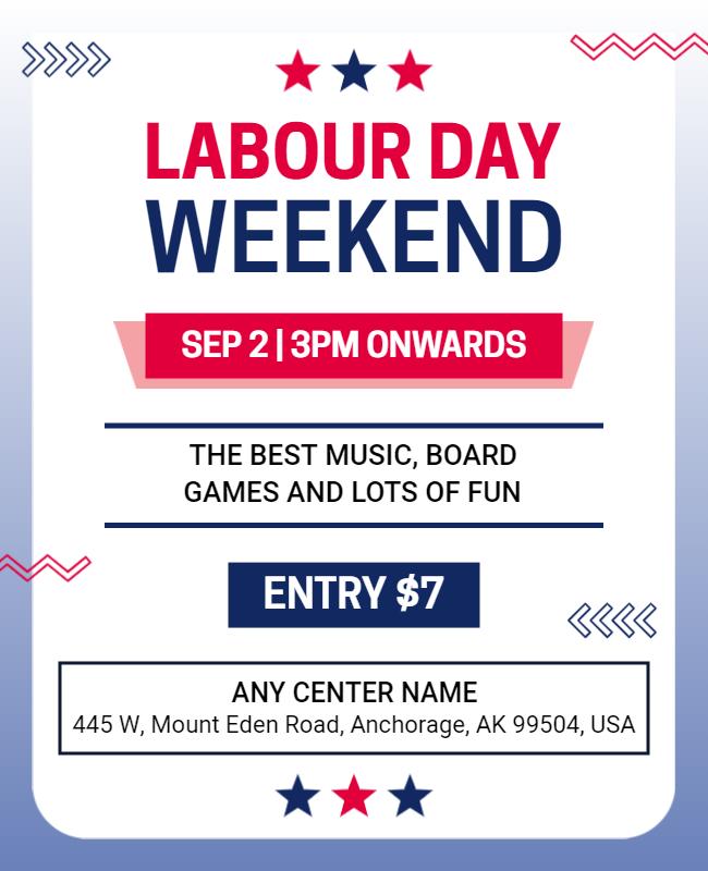 Labour Day Weekend Celebration Flyer Template