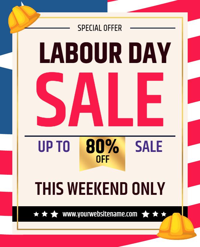 Labour Day Weekend Sale Promotion Flyer Template