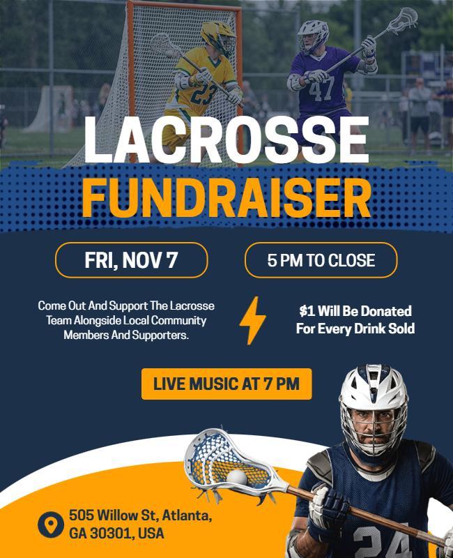 Lacrosse Fundraiser Event Flyer Template