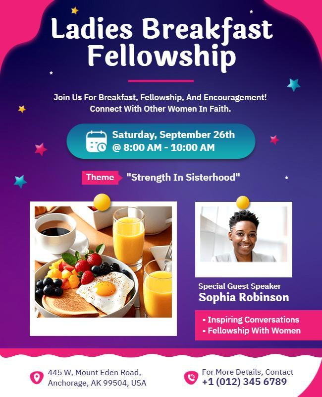 Ladies Breakfast Fellowship Event Flyer Template