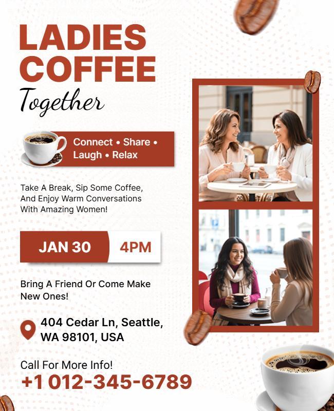 Ladies Coffee Together Social Event Flyer Template