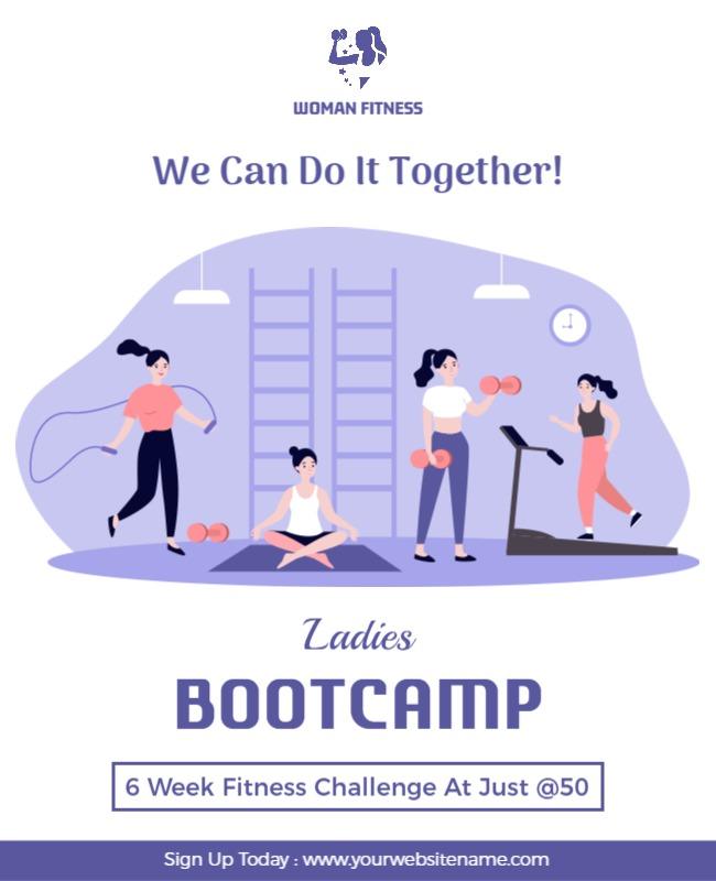 Ladies Fitness Bootcamp Challenge Flyer Template