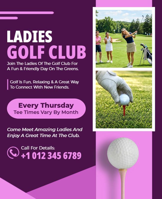 Ladies Golf Club Weekly Event Flyer Template