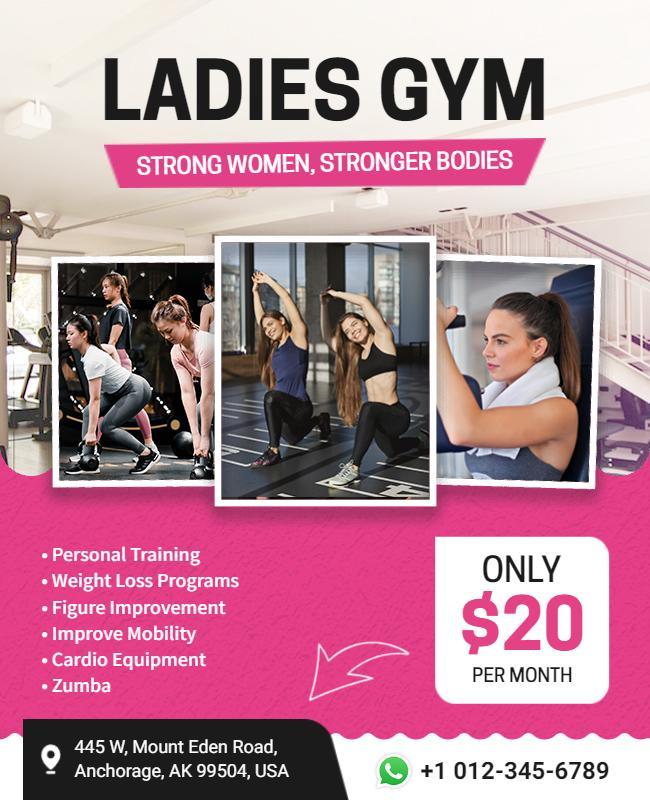 Ladies Gym Fitness Promotion Flyer Template