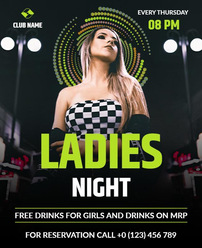 Vibrant Nightlife Ladies Night Club Event Flyer Template