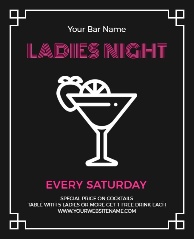 Ladies Night Cocktail Party Flyer Template