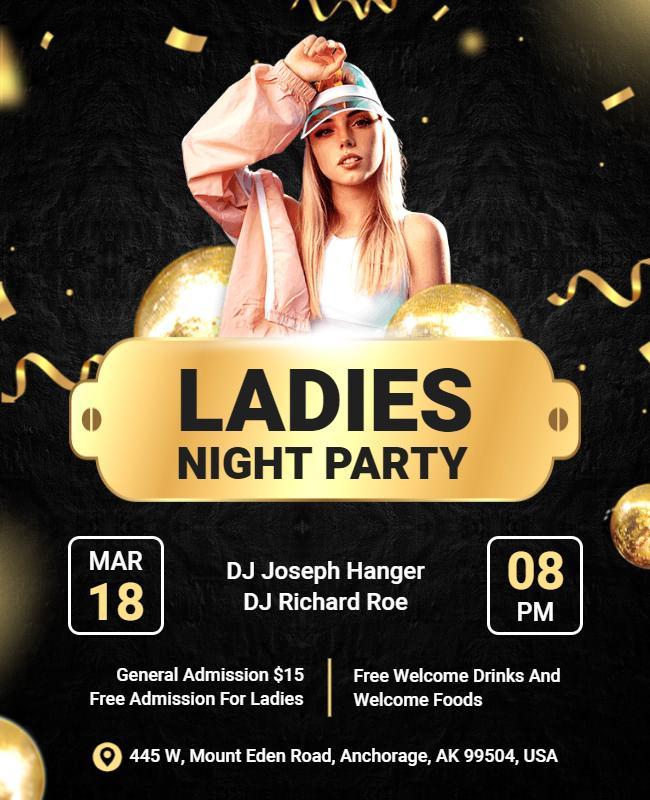 Ladies Night Dance Party Event Flyer Template