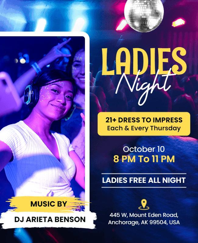 Ladies Night Dance Party Flyer Template