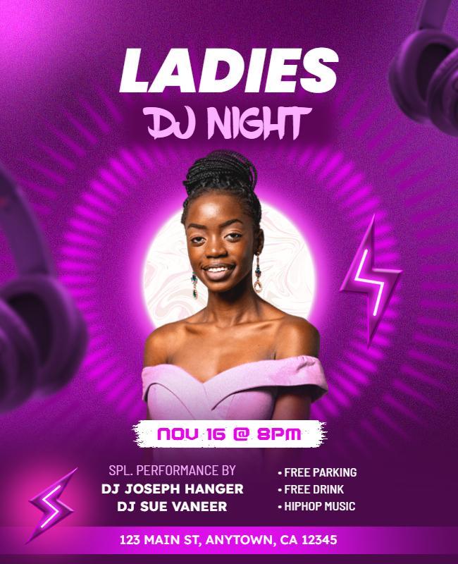 Ladies Night Dj Party Event Flyer Template