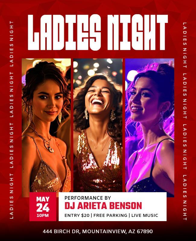 Ladies Night Dj Performance Event Flyer Template