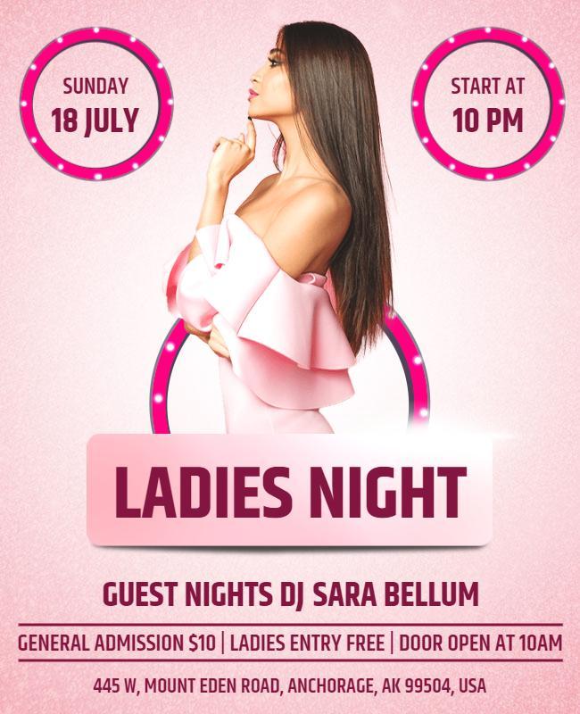 Ladies Night Event with Dj Flyer Template