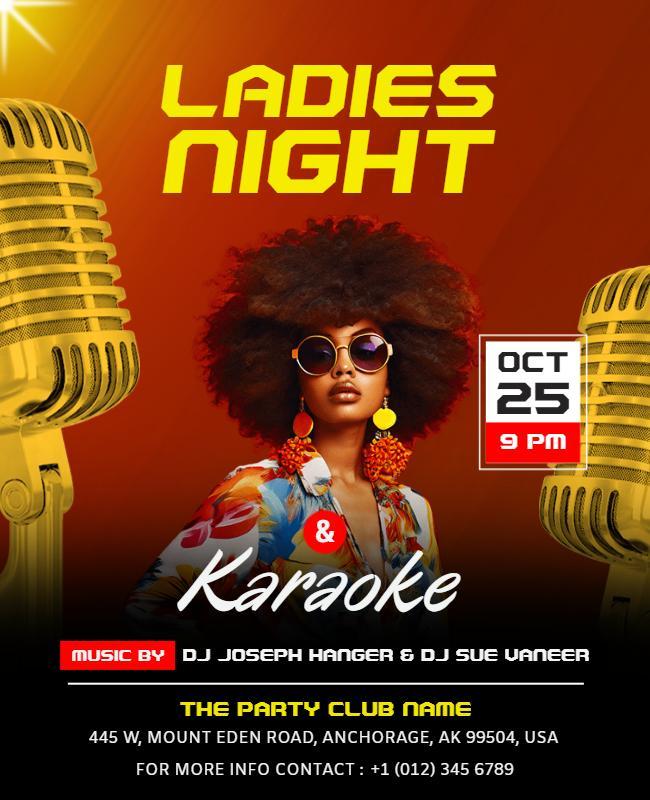 Ladies Night Karaoke Event Flyer Template