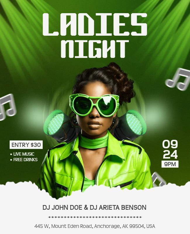 Ladies Night Music Event Flyer Template