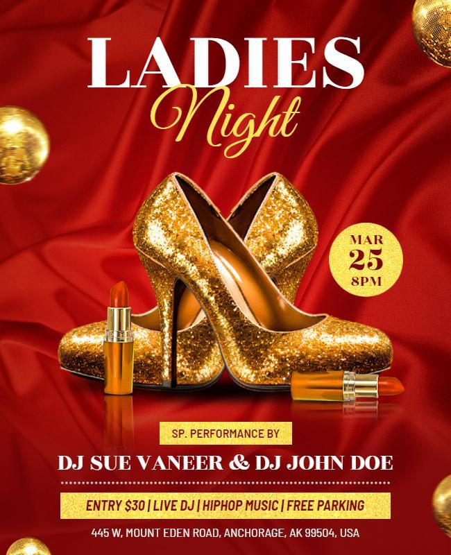 Ladies Night Party with Dj Performance Flyer Template