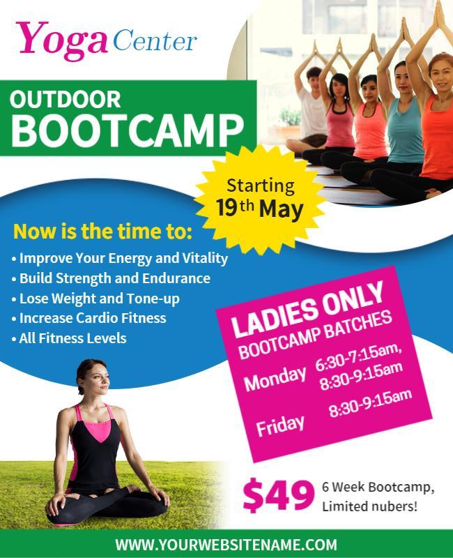 Ladies Only Outdoor Bootcamp Fitness Flyer Template