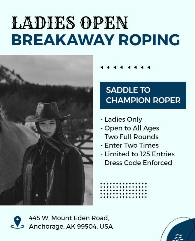 Ladies Open Breakaway Roping Event Flyer Template