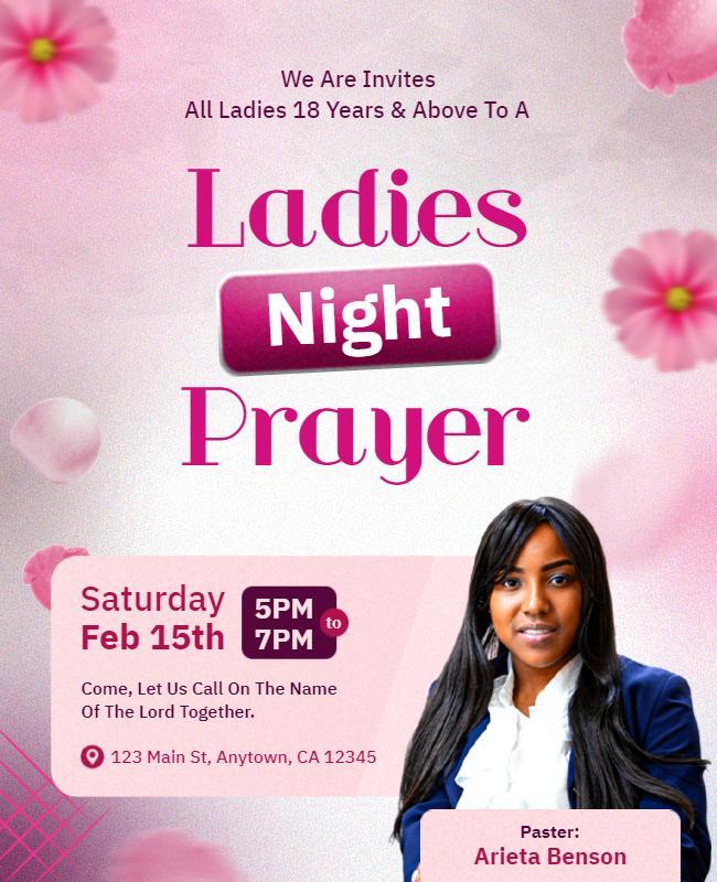 Ladies Prayer Night Event Flyer Template