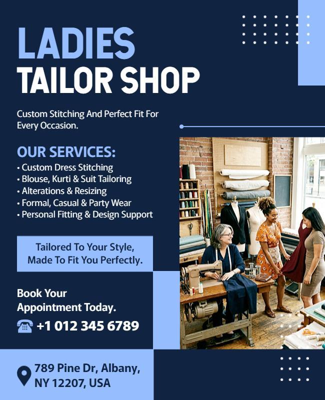 Ladies Tailor Shop Service Advertisement Poster Template