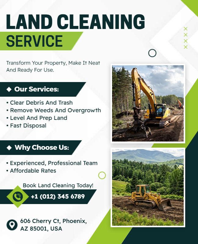 Land Clearing Services Promotional Flyer Template