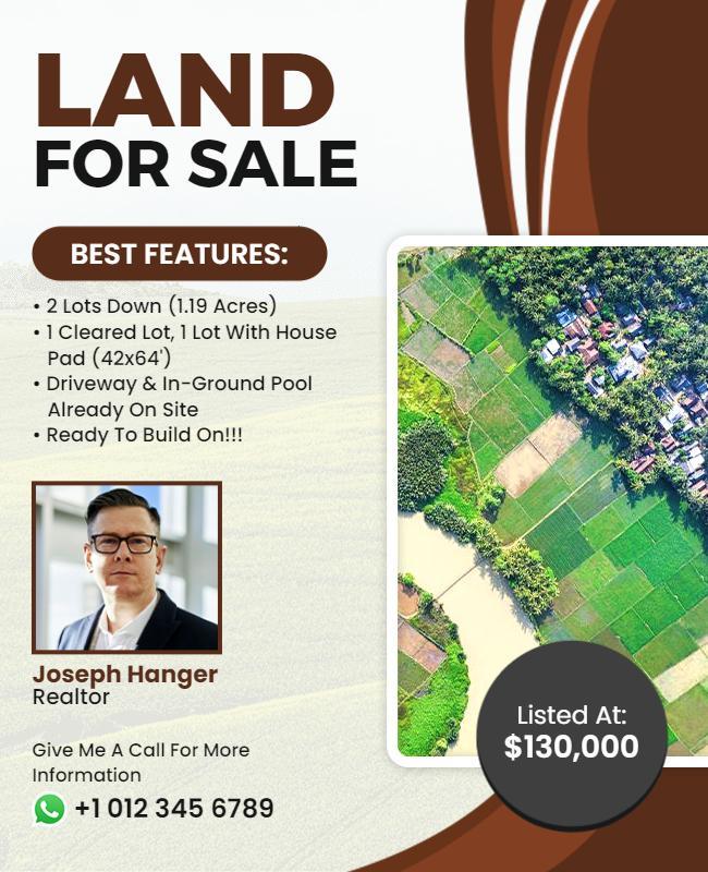 Land for Sale Real Estate Flyer Template