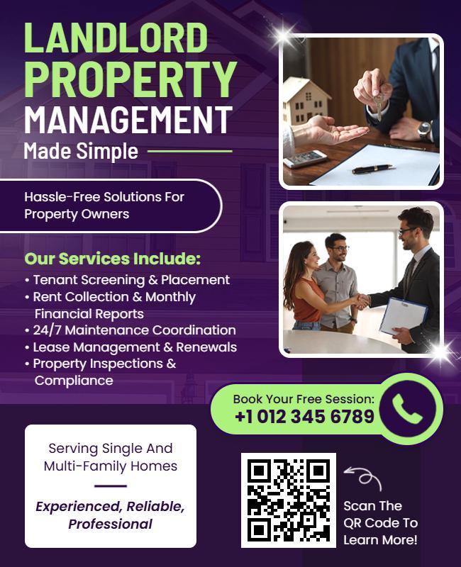 Landlord Property Management Services Flyer Template