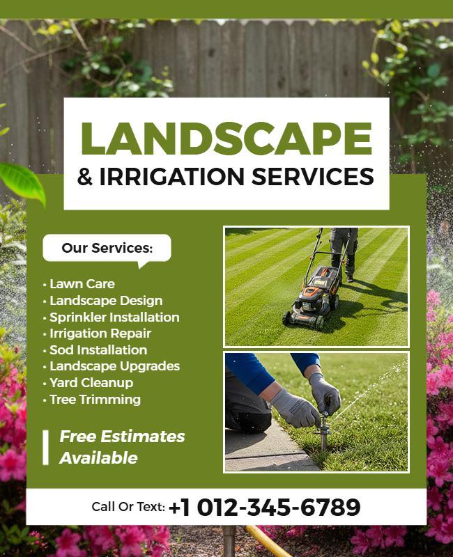 Landscape and Irrigation Services Flyer Template